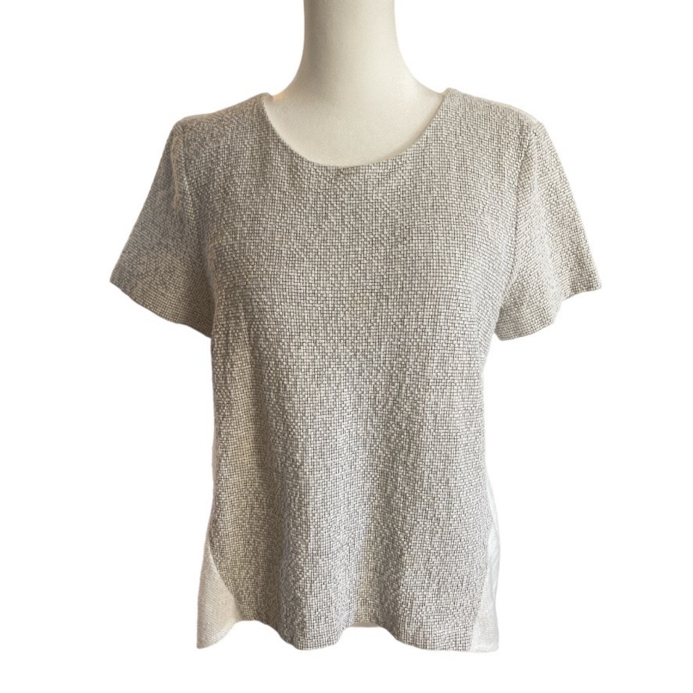 Anthropologie Textured Cream Blouse